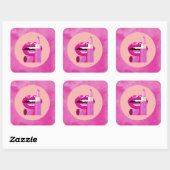 Sticker Carré Lips (Feuille)
