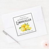 Sticker Carré Liqueur italien Limoncello fait maison avec nom (Enveloppe)