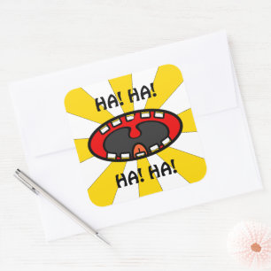 Sticker Carré Lire la bouche ouverte (avec les mauvaises dents,