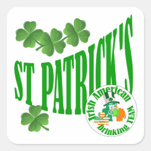 Sticker Carré L'irlandais américain de St patrick