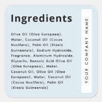 Liste d'ingrédients tendance bleu poussiéreux clai