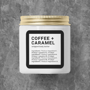 Sticker Carré Liste minimaliste moderne des ingrédients de coule