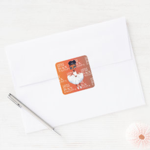 Sticker Carré Little Black Ballerina