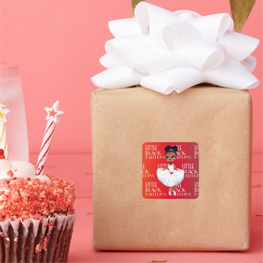 Sticker Carré Little Black Ballerina (Fête)