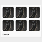 Sticker Carré Little Black Kitty (Feuille)