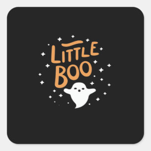 Sticker Carré Little Boo, Happy Halloween Vintage Classic