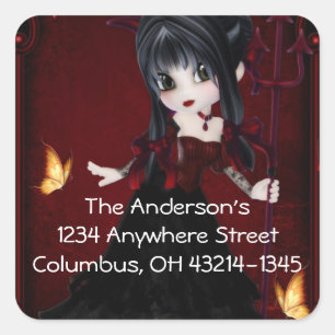 Sticker Carré Little Cookie Devil Girl Design 1