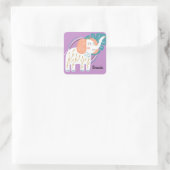 Sticker Carré Little Elephant Boho Nom personnalisé (Sac)