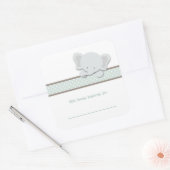 Sticker Carré Little Elephant {Turquoise} | Plaques (Enveloppe)