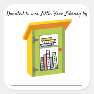 Sticker Carré Little Free Library Book Donation Plaques de livre