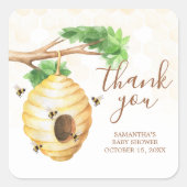 Sticker Carré Little Honey Bee Baby shower (Devant)