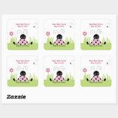 Sticker CARRÉ Little Ladybug (rose) (Feuille)