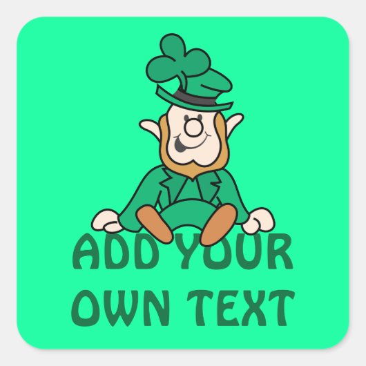 Sticker Carré Little Leprechaun - Ajouter Votre Propre Texte (Devant)