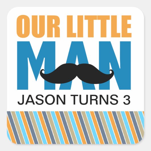 Sticker Carré Little Man Étiquettes (Devant)