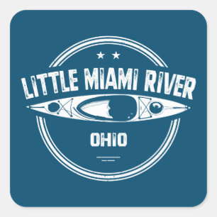 Sticker Carré Little Miami River Ohio Kayak