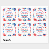 Sticker Carré Little Miss Firecracker 4 juillet 1er anniversaire (Feuille)