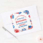 Sticker Carré Little Miss Firecracker 4 juillet 1er anniversaire (Enveloppe)