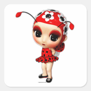 Sticker Carré Little Miss Ladybug