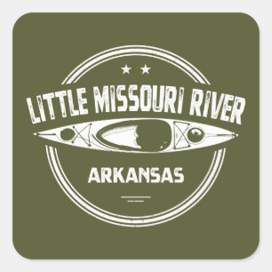 Sticker Carré Little Missouri River Arkansas Kayak