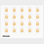 Sticker Carré Little Ray of Sunshine Boho Cute Sun Baby Shower (Feuille)