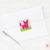 Sticker Carré Little Red Fox (Enveloppe)