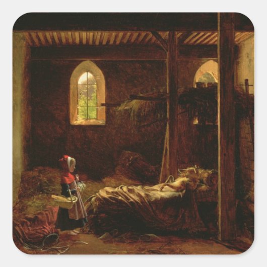 Sticker Carré Little Red Riding Hood, vers 1820 (Devant)