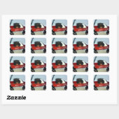 Sticker Carré Little Red Wagon (Feuille)
