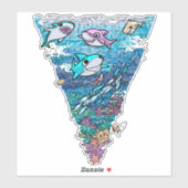 Sticker Carré Little Shark Doodle (Feuille)