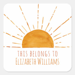 Sticker Carré Little Sunshine École personnalisée