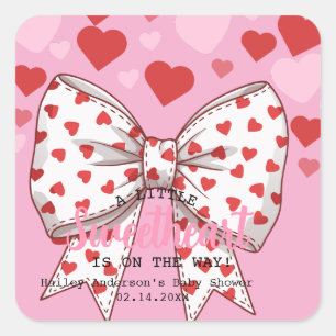Sticker Carré Little Sweetheart est sur le chemin baby shower ro