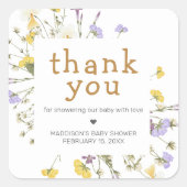 Sticker Carré Little Wildflower Baby Shower (Devant)