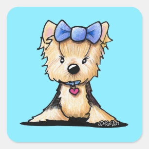 Sticker Carré Little Yorkie Boo
