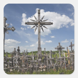 Sticker Carré Lituanie, Lituanie centrale, Siauliai, Colline 7