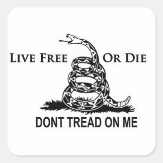 Sticker Carré Live Free or Die Don't Tread On Me - New Hampshire