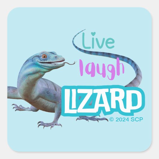 Sticker Carré Live Laugh Lizard (Devant)