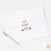 Sticker Carré Live Laugh Love (Enveloppe)