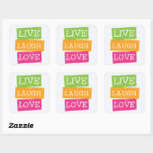 Sticker Carré Live Laugh Love 2 (Feuille)
