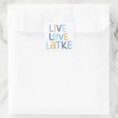 Sticker Carré Live Love Latke Hanoukka Design (Sac)