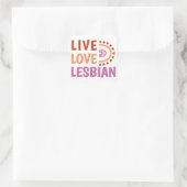Sticker Carré Live love lesbienne boho arc-en-ciel célébrer la d (Sac)
