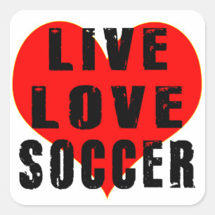 Sticker Carré Live Love Soccer