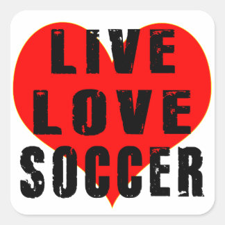 Sticker Carré Live Love Soccer