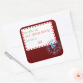 Sticker Carré Livraison de l'atelier père Noël (Enveloppe)