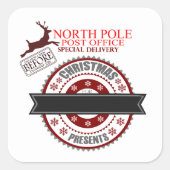 Sticker Carré Livraison du Pôle Nord mignon Noël (Devant)