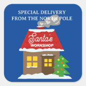 Sticker Carré Livraison spéciale de l'atelier du Pôle Nord Père (Devant)