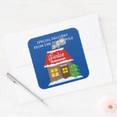 Sticker Carré Livraison spéciale de l'atelier du Pôle Nord Père (Enveloppe)