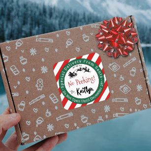 Sticker Carré Livraison spéciale de Père Noël Christmas Cadeaux 