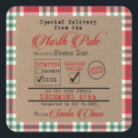 Sticker Carré Livraison spéciale de Père Noël Christmas Cadeaux<br><div class="desc">Si vous souhaitez modifier cette conception ou si vous avez des questions,  envoyez un courriel à megan@emmasuebowtique.com</div>