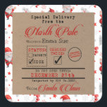 Sticker Carré Livraison spéciale de Père Noël Christmas Cadeaux<br><div class="desc">Si vous souhaitez modifier cette conception ou si vous avez des questions,  envoyez un courriel à megan@emmasuebowtique.com</div>