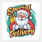 Sticker Carré Livraison spéciale du Père Noël (Devant)
