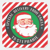 Sticker Carré Livraison spéciale Enfants Noël de Père Noël (Devant)